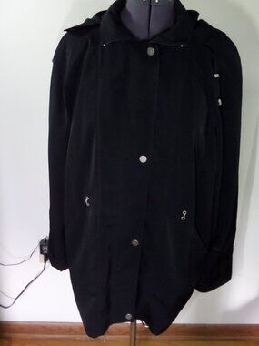 Regent Park Women's All Weather Hooded  Black Jacket  SZ 1X EUC
